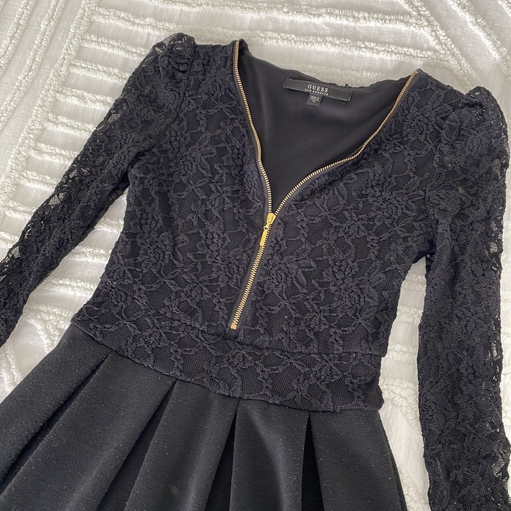 Guess Black Long Sleeve Dress